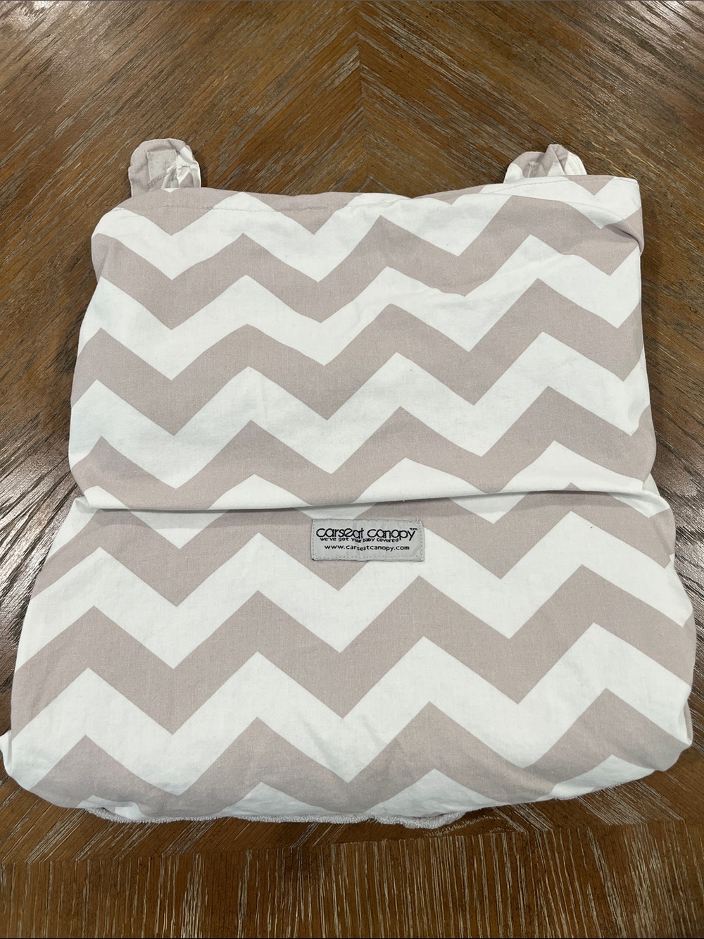Carseat Canopy Chevron Car Seat Canopy in Grey and White